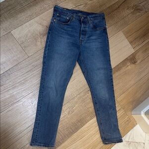 Levi's Blue Straight-Leg Jeans with Faded Indigo